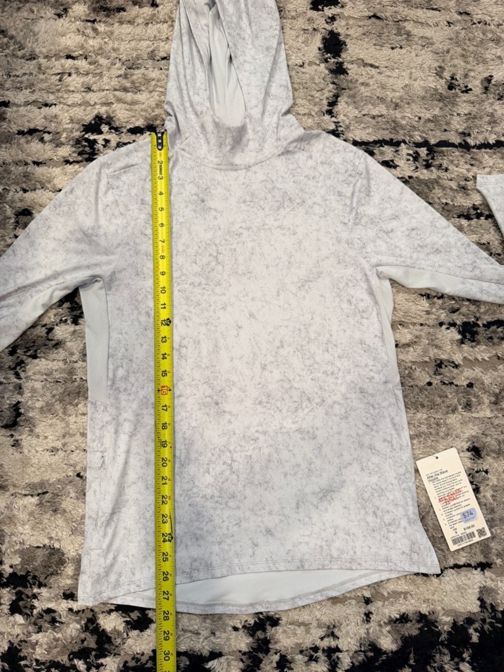 lululemon athletica light gray marbled hooded pullover - Picture 7 of 9